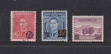 AUSTRALIA 1941 KING GEORGE VI (SURCHARGED) COMPLETE 3 STAMPS SET