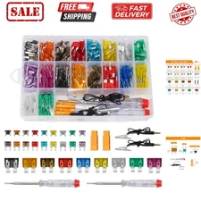 PCS Car Fuses Assortment Kit, With 2 Car Fuse Tester and 2 Fuse Puller, Blade...