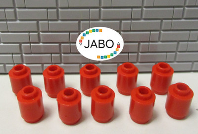 ( E8/17/3 ) LEGO 10 x 3062b Stein 1x1 rund rot Noppe offen