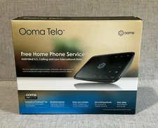 Ooma Telo Free Home Phone Service Unlimited US Low International Rates Open Box