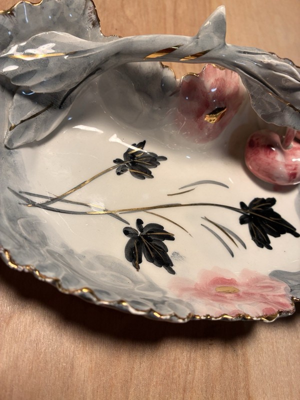 Decorative Painted Under Glaze Small Bowl Unknown Origin 7.25x4.5 Inches Vintage