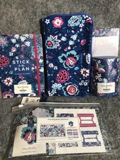Vera Bradley Blue Floral Staples Exclusive Set Stickers Pencil Case Pouches