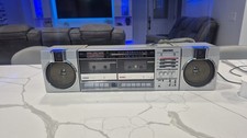 1980s Sanyo M-W222K Boombox Double Cassette Stereo Radio Recorder