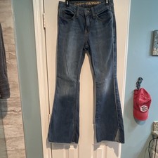 Hannah Cruel Girl Women's Blue Flared Jeans Stretch Zip 5-Pocket Size 28/5