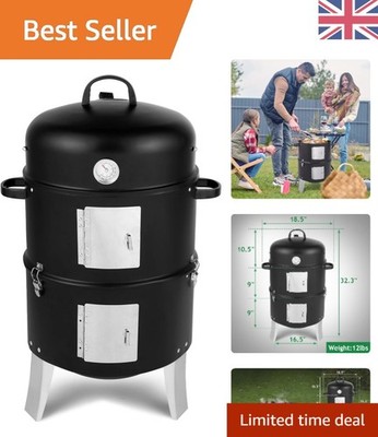 Tragbarer robuster Holzkohle Smoker Grill mit verstellbarer Belüftung für Camping