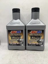 AMSOIL 20W-50 V-Twin Motorcycle Oil Engine, Transmission, Primary Case Motor 2qt