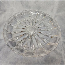 Vintage Lead Crystal Starburst Cake Serving Platter 11" Diameter. Elegant Gifts