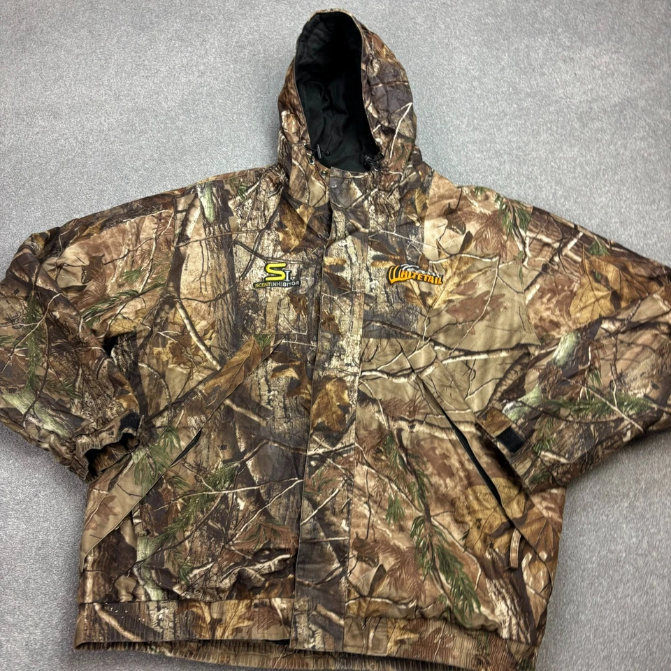 RealTree Jacket Adult X Large Brown Workwear Camo Lined Hunting Hood Coat Mens* - Image 2 of 4