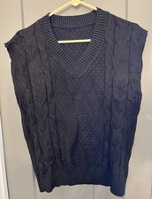 Black Vest Men  s Medium V-neck cable Knit. Brand Tag Missing. Soft. Size Medium