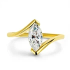 1CT D VVS1 Marquise Cut Moissanite Solitaire Ring Band 925 Sterling Silver GRA