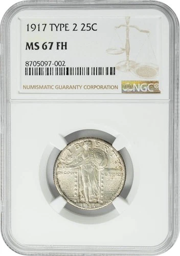 1917 Standing Liberty Quarter 25c Type 2 MS67FH NGC 950193-2