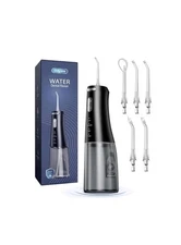 Onlyone Water Dental Flosser Color Black 5 Tips USB Rechargeable
