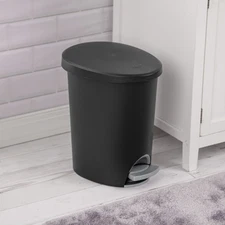 Sterilite 2.6 Gallon Ultra™ StepOn Wastebasket, Small Trash Can, Step On to Open