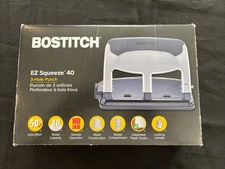 Bostitch EZ Squeeze 40 - Three Hole Punch 40 Sheet Capacity Brand New Sealed