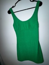 Shein Textured Green Bodycon Mini Dress – Size S (EU 36/US 4) – Stretch Knit