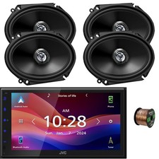 JVC Bluetooth Digital Media Stereo Receiver, 4x 6.8" 300W Speakers  Wire