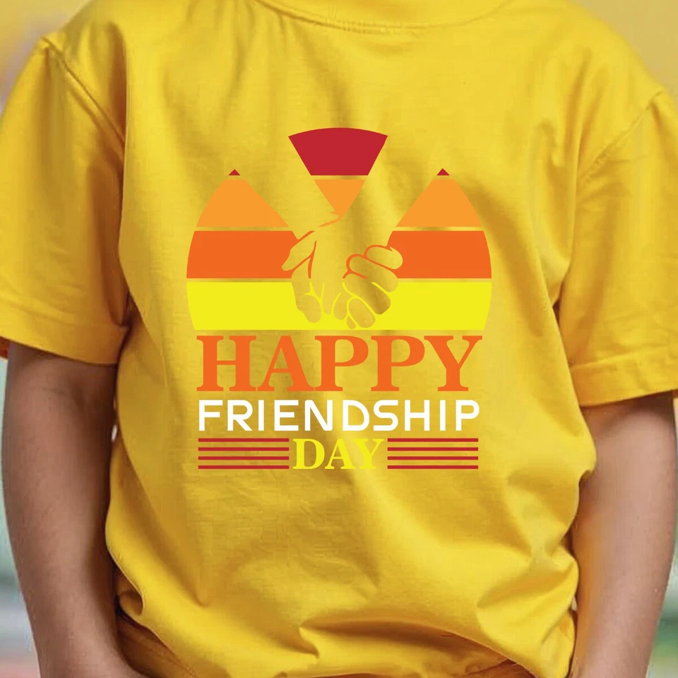 T-shirt garçon et fille poignée de main Best Friends Day Best Matching BFF... - Photo 3/4