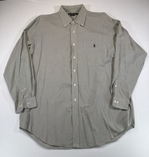 Ralph Lauren Yarmouth Dress Shirt Mens 17 34/35 Micro Check Pony Logo