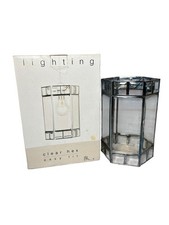 BHS Hexagon Glass Easy Fit Pendant Light Shade Chrome 24cm