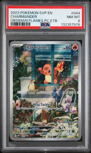 2023 Pokemon SV Black Star Promo Charmander Obsidian Flames PC Etb PSA 8 #044
