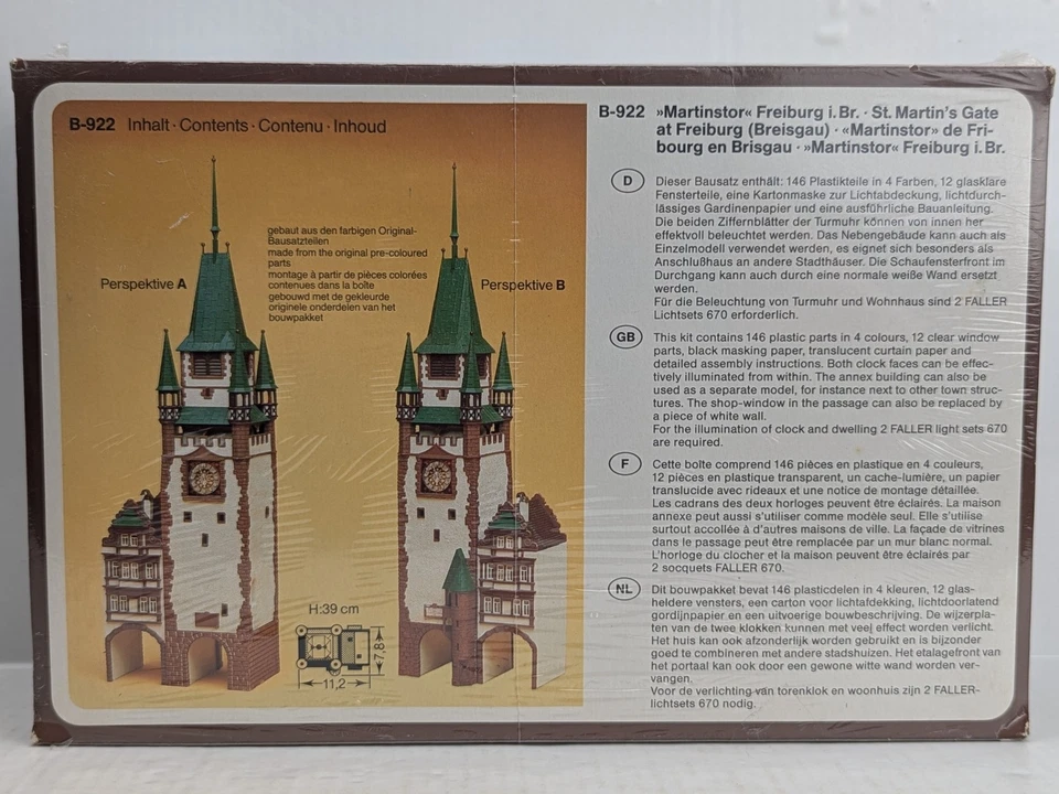 Faller City Gate Kit HO Series B-922 New Sealed 39cm High 11.2cm Wide - Image 2 of 4