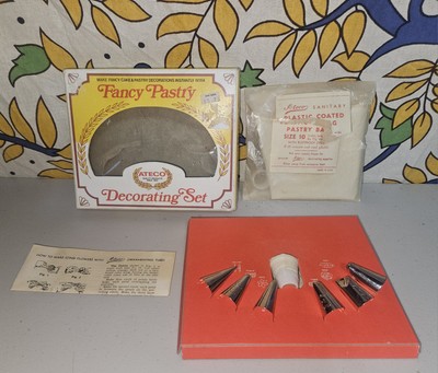 Vintage Ateco Fancy Pastry Decorating Set Complete Opened