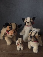 Steiff Plush Bully Bulldog Set of 4 Rare Vintage Collectible Toy 2608TK
