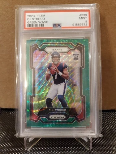 2023 Prizm CJ Stroud Green Wave Holo RC PSA 9 Mint Houston Texans