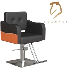 Black Barber Chair Hydraulic 360° Swivel Salon Chair with Footrest for Stylists