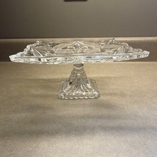 Shannon Crystal Clear Square Cut Crystal Pedestal Cake Stand, Decorative 7 inch.