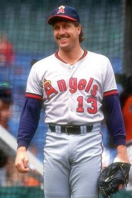 Lance Parrish California Angels batting practice of a baseball gam- Old Photo