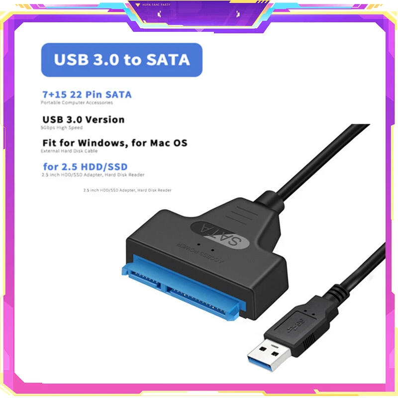 USB 3.0 TO SATA Adapter Konverter Kabel für 2,5"SATA Externe HDD SSD Festplatte
