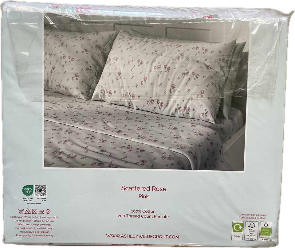 CATH KIDSTON LONDON Scattered Rose 200TC 100 Cotton Percale QueenSheetsNIP eBay