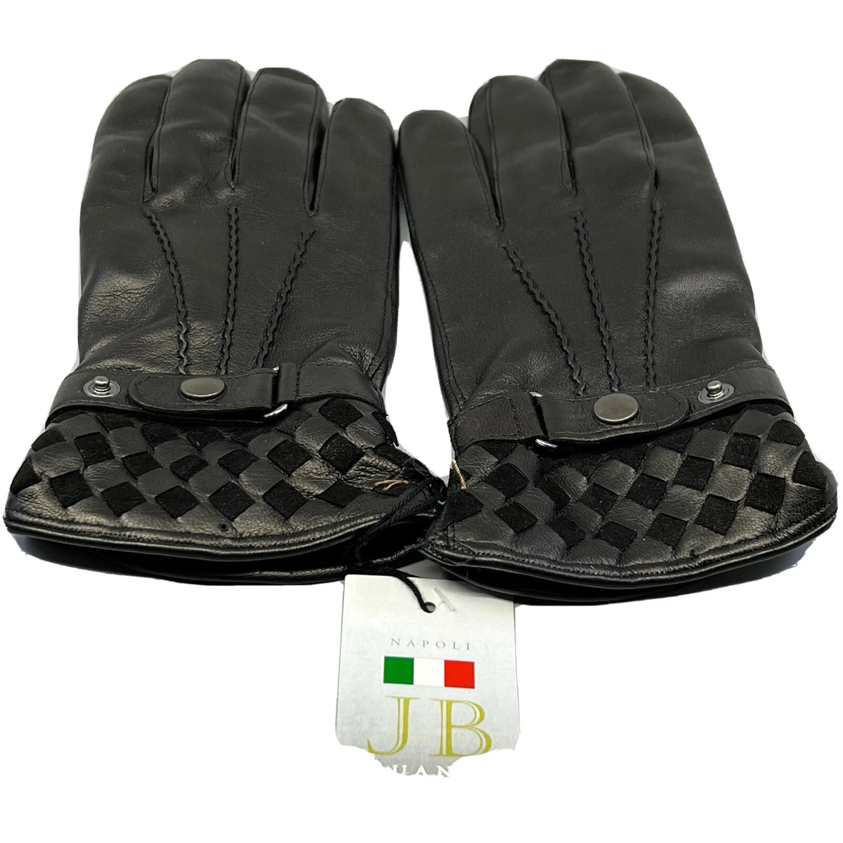 Barbour quilted leather 2025 gloves black