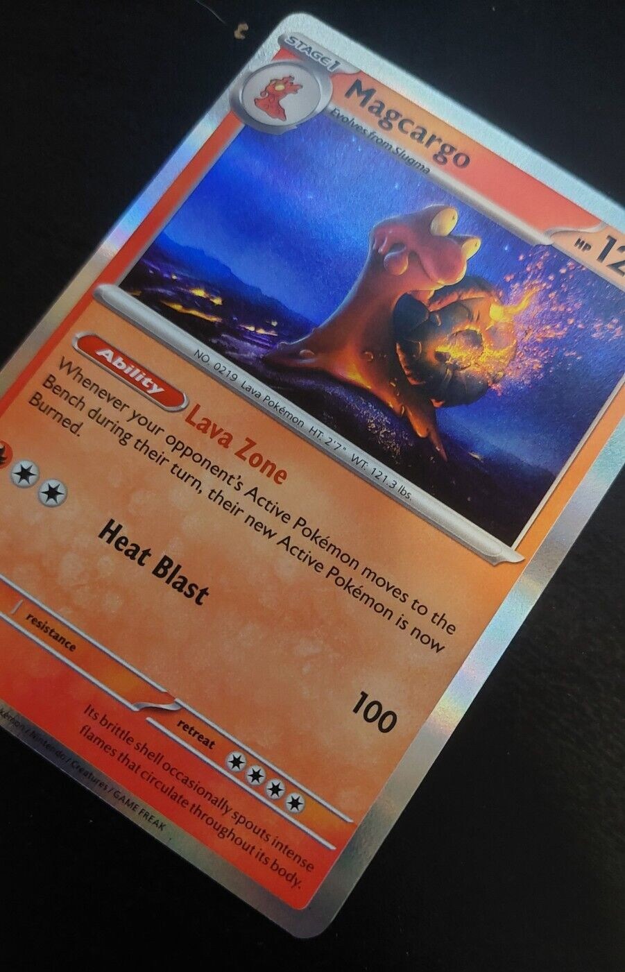 Magcargo 29/162 Holographic Pokemon card