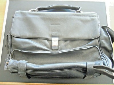 Borsa PIQUADRO USATA ottime condizioni pelle nera porta documenti PC 40x22H  | eBay