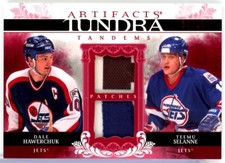 2009-10 Artifacts Tundra Tandems Teemu Selanne/Dale Hawerchuk PATCH /15 JETS
