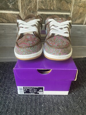 Nike SB Dunk Low Pro Paisley Brown Size 6.5