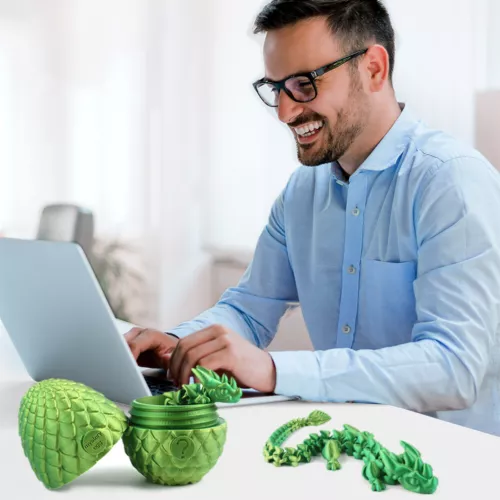 3D-gedruckter gelenkiger Kristalldrache zappeln Spielzeug im Ei Home Office Spielzeug Geschenk - Bild 54 von 55