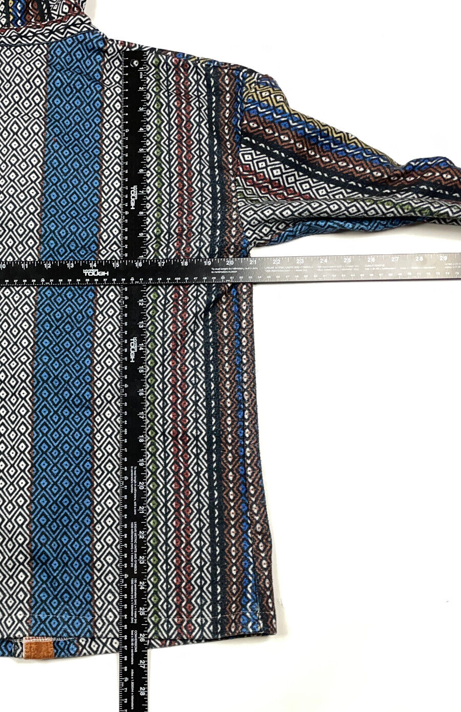 Retro Tribal Geometric Colorful Print Fleece Hood… - image 5
