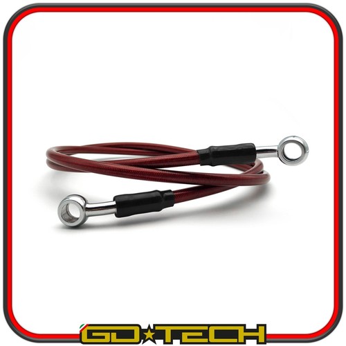 TUBO FRENO IN TRECCIA AERONAUTICO MOTO SCOOTER RACING UNIVERSALE 120 cm ROSSO - Imagen 5 de 6