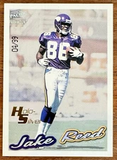 1999 Paramount HoloSilver Minnesota Vikings Football Card #136 Jake Reed /99 SP
