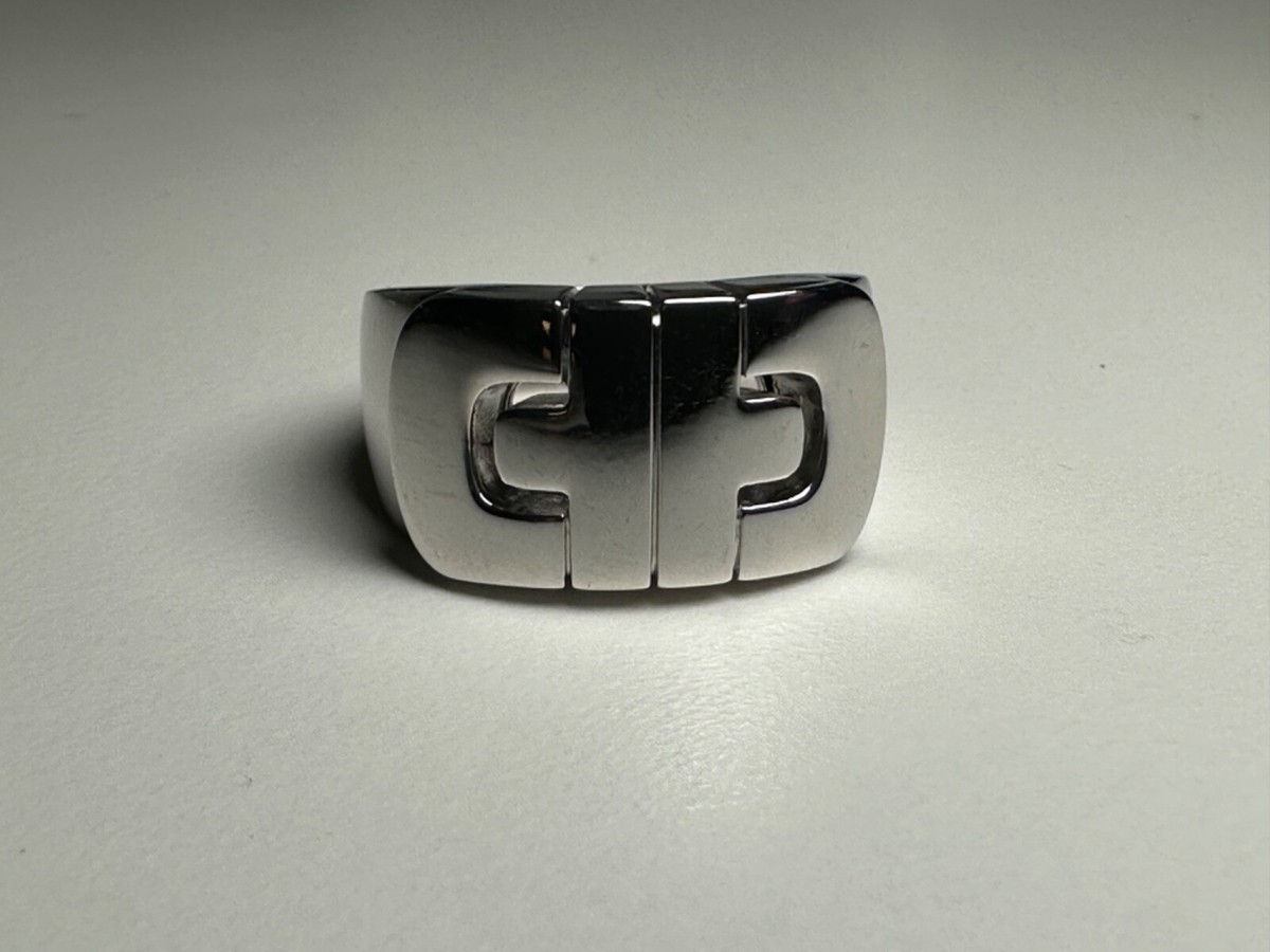 Men's Bvlgari Parentesi ring 18kt white gold size
