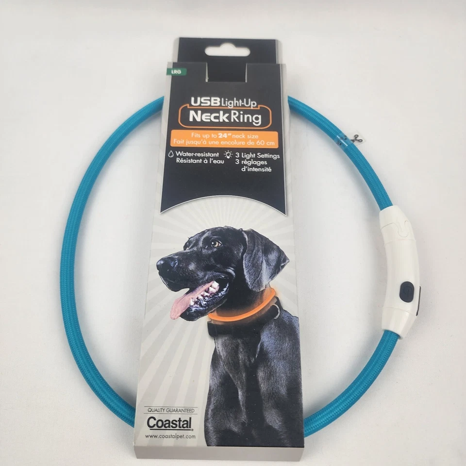 Coastal USB Light-Up 3 Settings Neck Ring/Collar dog up to 24" Neck Size Large - Image 2 of 3