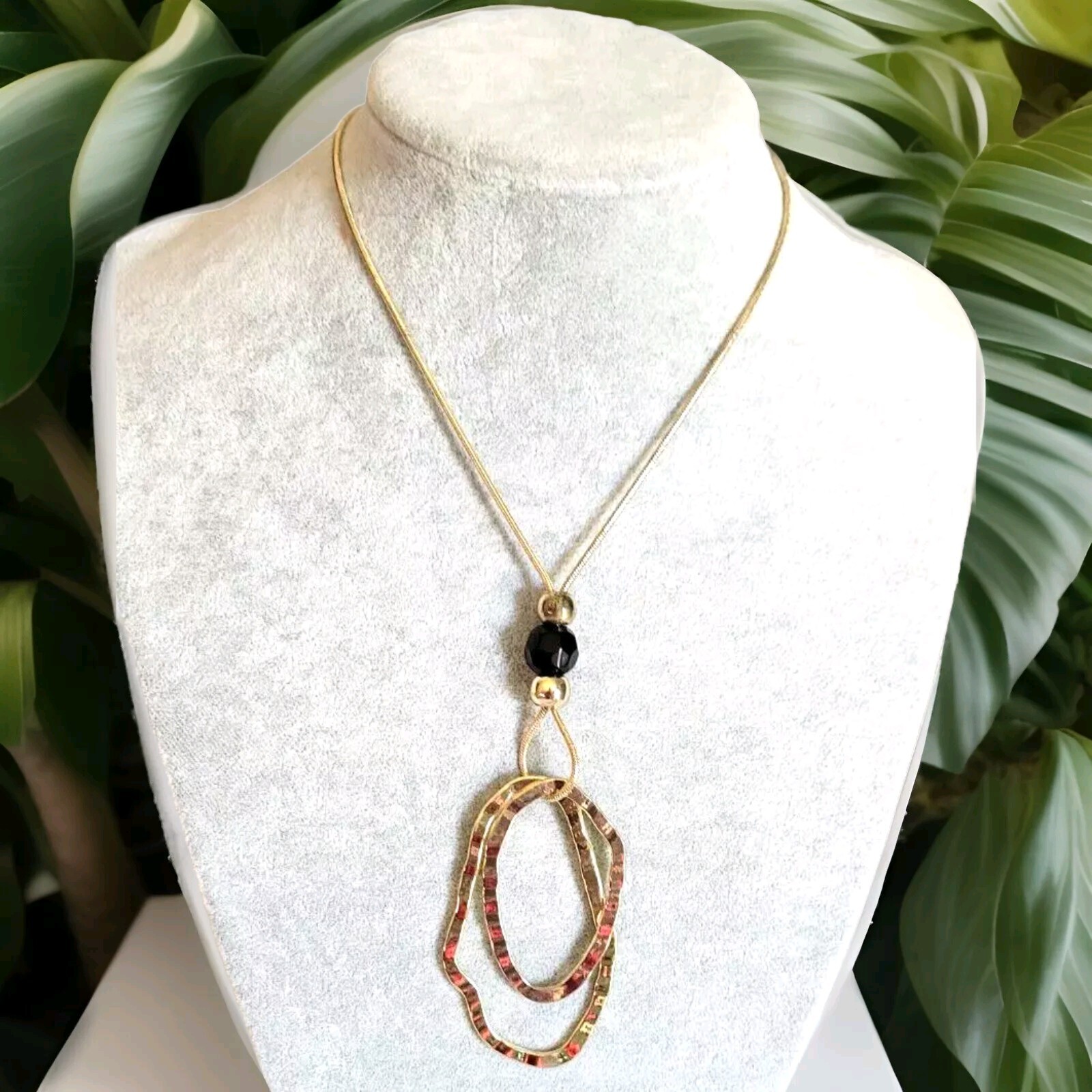 Two Irregular Circle Charm Statement Necklace - 1… - image 1