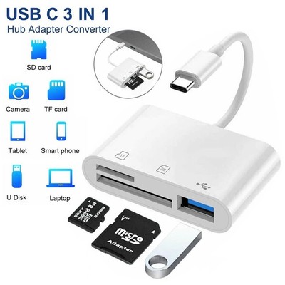 Type C USB 3.1 to USB-C 4K HDMI USB 3.0 Adapter Cable 3 in 1 Hub For Macbook Pro