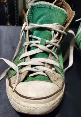 Vintage Green Converse Double Layer High Tops Navy Blue And Vintage Green Converse Double Layer High Tops Navy Blue And