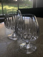 Mikasa Arctic Lights Vertical Cut Crystal Brandy Glass Snifters 5.75'' 2 Pc Set