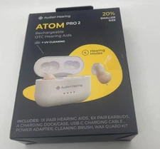 AUDIEN ATOM PRO 2 Hearing Aids Digital Rechargeable Beige w/ Charger