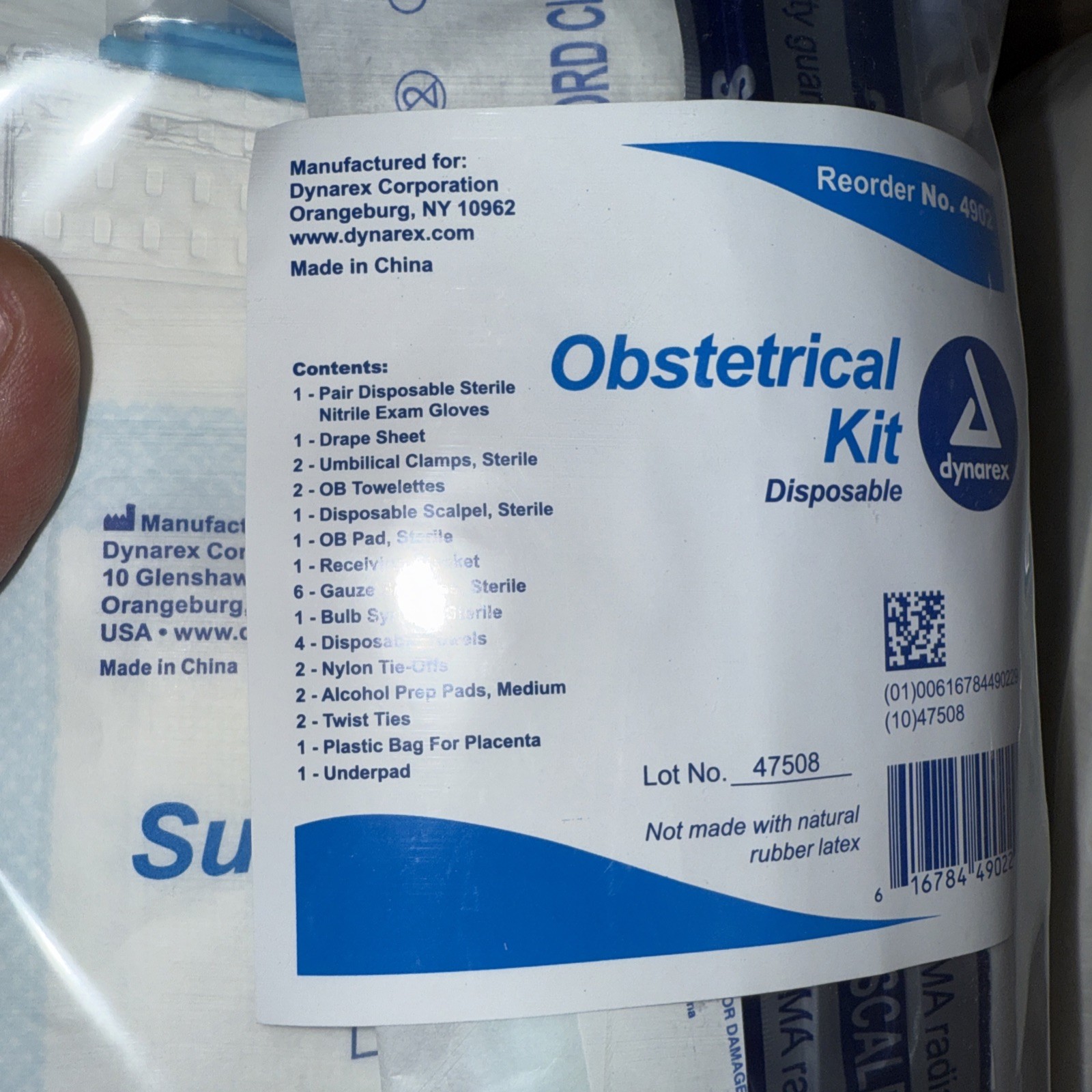 Dynarex Obstetrical Kits Bagged - 4902, 1 Case With 10 Obstetrical Kits